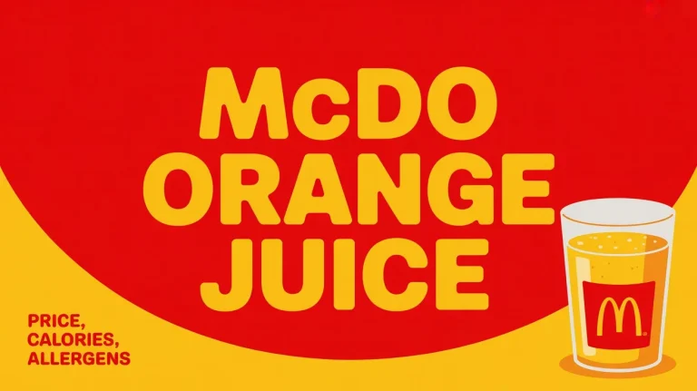 McDo Orange Juice Price, Calories, Allergens